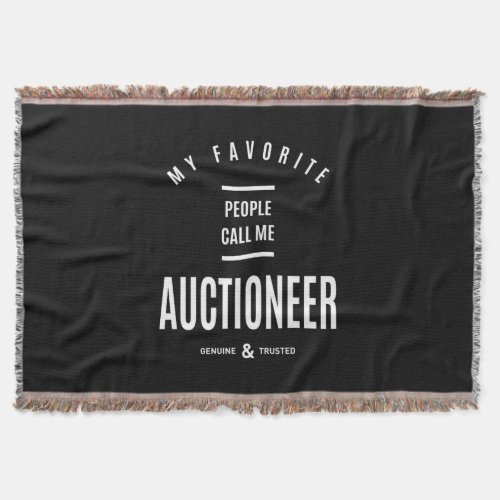 Auctioneer Work Job Title Gift Throw Blanket