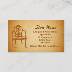 Auctions, Antiques and Collectibles Business Card