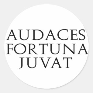 Audaces Fortuna Juvat Classic Round Sticker