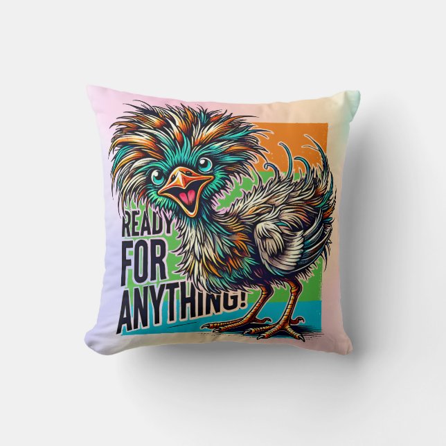 Audacious Avian Throw Pillow (Front)