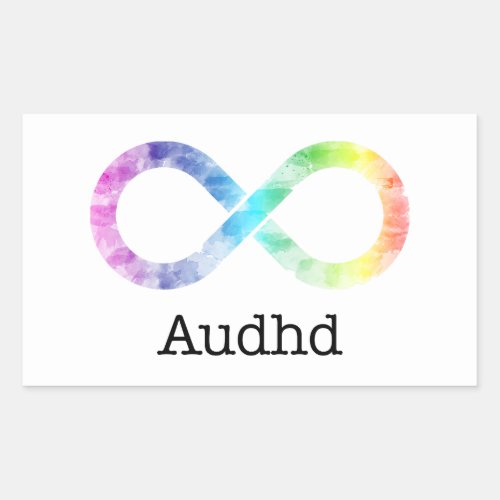Audhd adhd and autistic neurodiversity  rectangular sticker