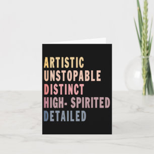 Audhd Autism Adhd Autistic Spectrum Neurodiversity Card