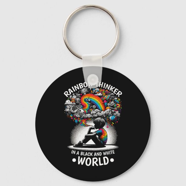 Audhd Autism Adhd Autistic Spectrum Neurodiversity Keychain (Front)