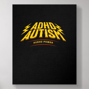Audhd Power Autism ADHD Awareness Lightning Bolts Foam Core Photo Tile