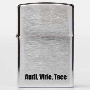 audi, vide, tace zippo lighter