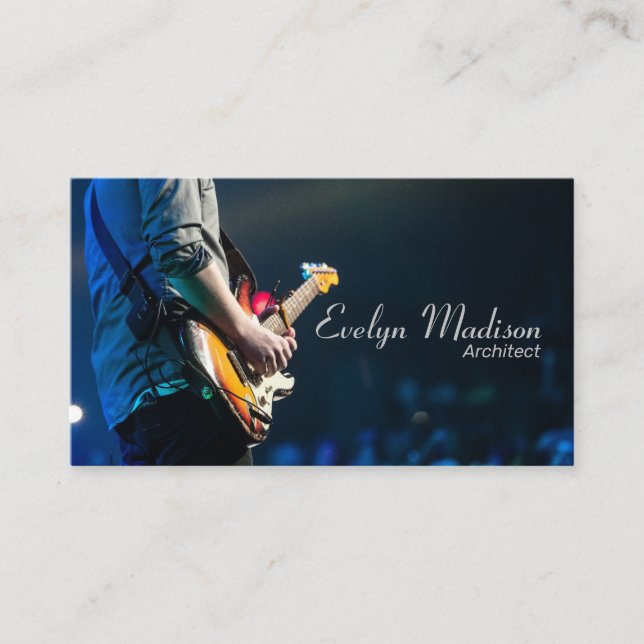 audience concert guitar guitarist business card (Front)