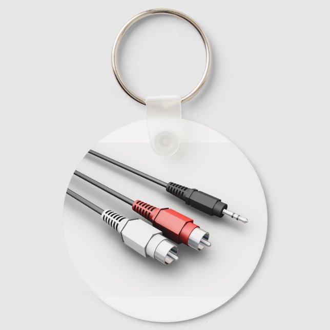 Audio Cables Vintage Tech  Keychain (Front)