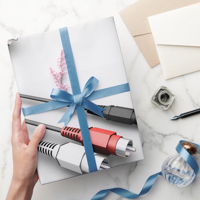 Audio Cables Vintage Tech  Wrapping Paper (Creator Uploaded)
