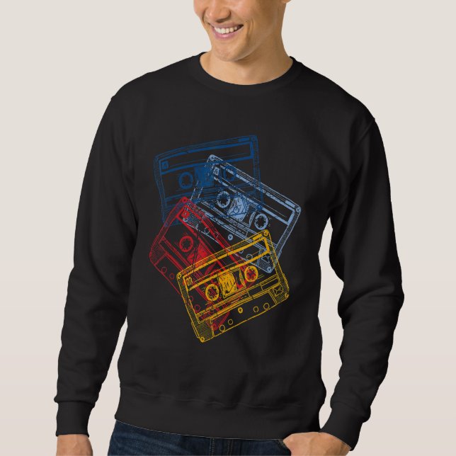Audio Cassette 80s 80s Party Costume 5 Sweatshirt (Front)
