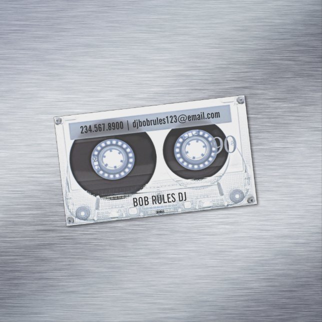 Audio Cassette DJ Business Card Magnet (In Situ)