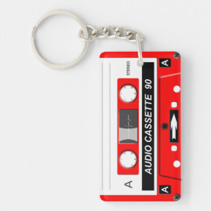 Audio cassette keychain
