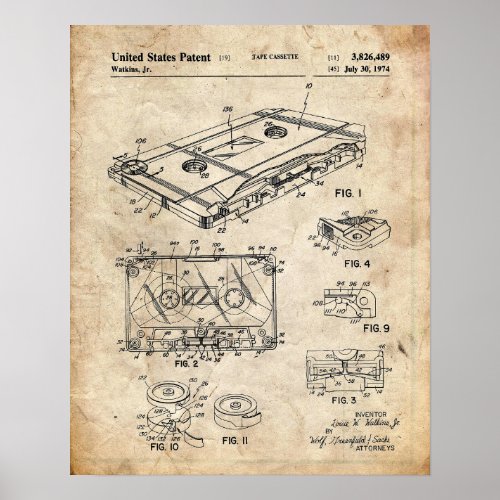 Audio Cassette Patent Poster