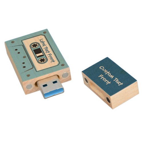 Audio Cassette Tape Wood Flash Drive