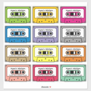 Audio Cassette Tapes Sticker Set