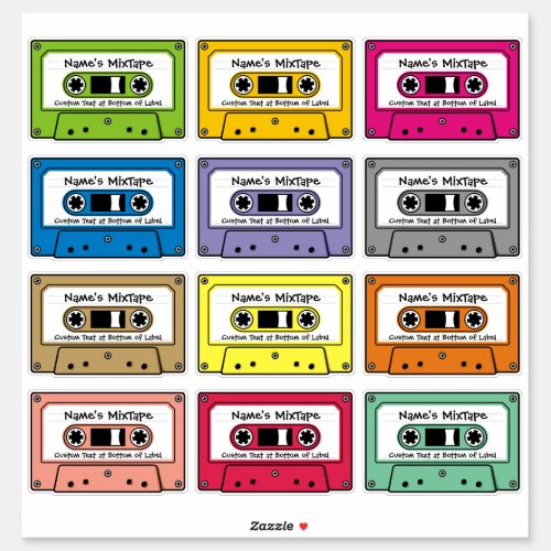Audio Cassette Tapes Sticker Set