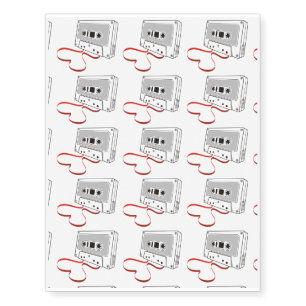 Audio cassette temporary tattoos