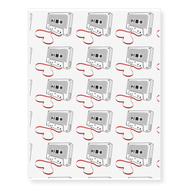 Audio cassette temporary tattoos (Front)