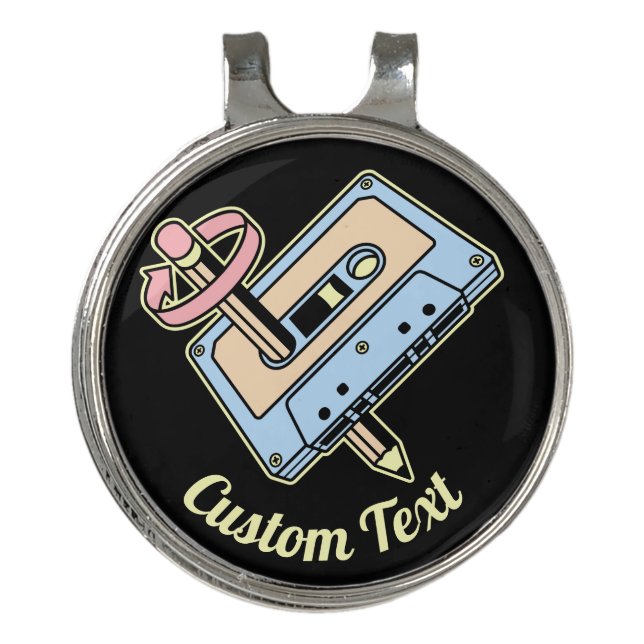 Audio Cassette with Pencil Golf Hat Clip (Front)