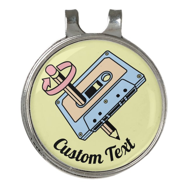 Audio Cassette with Pencil Golf Hat Clip (Front)