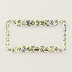 Audio Cassette with Pencil Pattern License Plate Frame