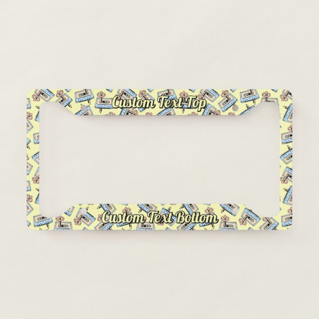 Audio Cassette with Pencil Pattern License Plate Frame (Front)