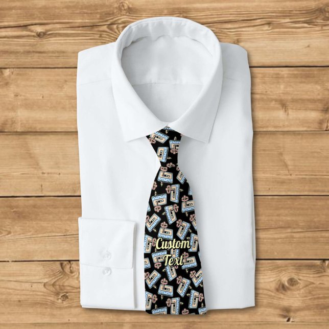 Audio Cassette with Pencil Pattern Neck Tie (Creator Uploaded)