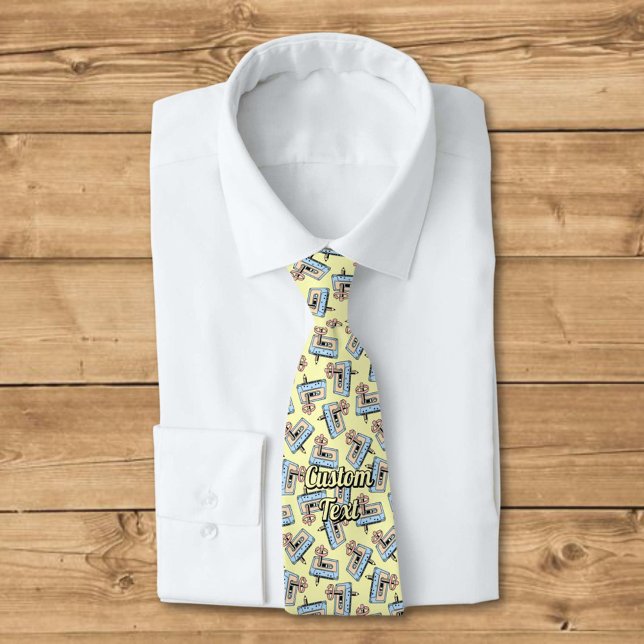 Audio Cassette with Pencil Pattern Neck Tie (Creator Uploaded)