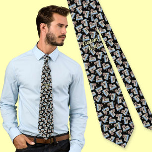 Audio Cassette with Pencil Pattern Neck Tie
