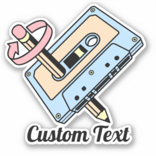 Audio Cassette with Pencil Sticker