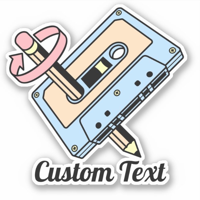 Audio Cassette with Pencil Sticker (Front)
