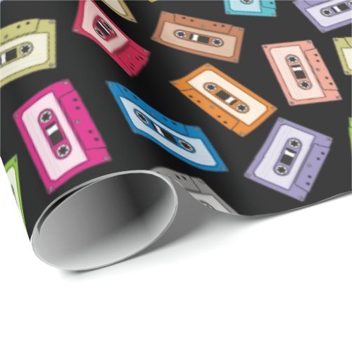 Audio Cassettes Pattern Wrapping Paper