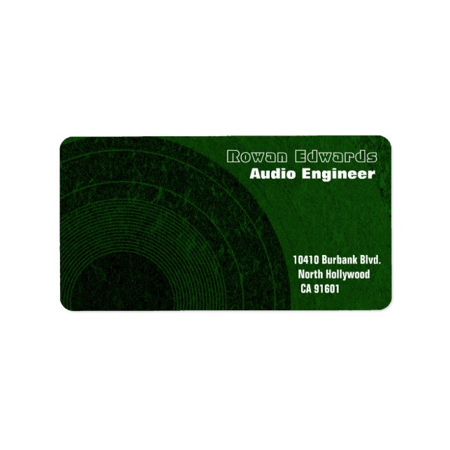 Audio Engineer Address Label (Front)