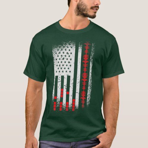 Audio Engineer American Flag USA Design For Fans T_Shirt