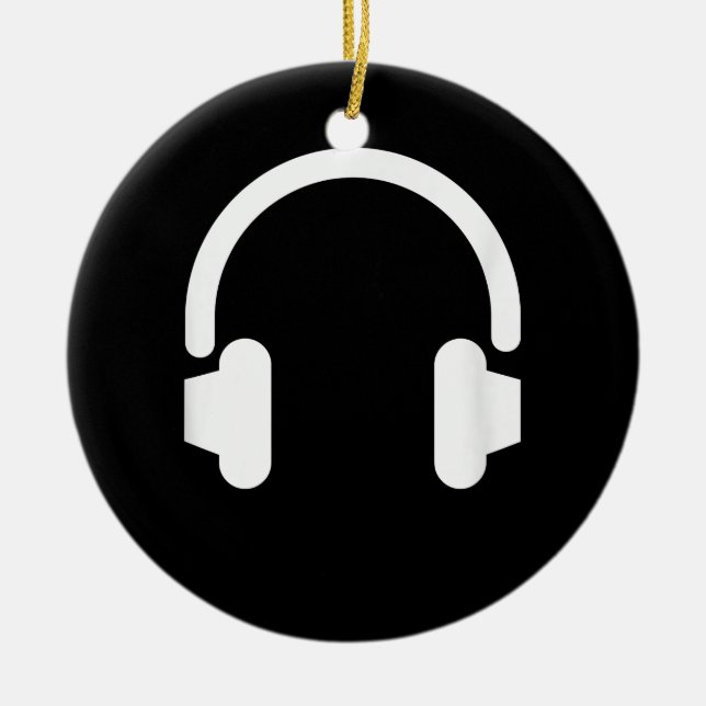 Audio Engineer Audiophile Dj Music Lover Headphone Ceramic Ornament (Front)