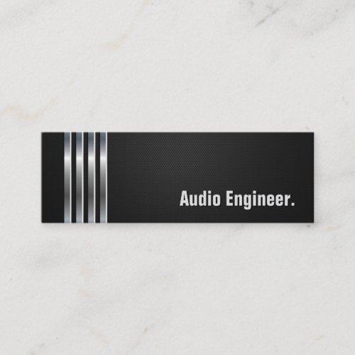 Audio Engineer - Black Silver Stripes Business Card