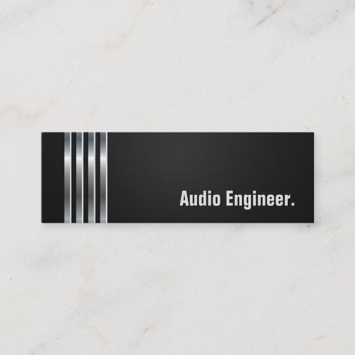 Customizable Audio Engineer - Black Silver Stripes Business Card