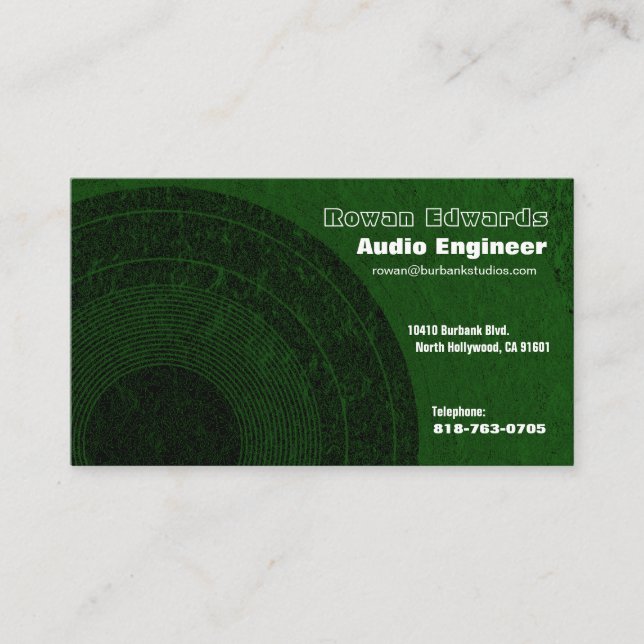Audio Engineer Business Card (Front)