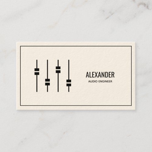 Audio Engineer Ivory Business Card