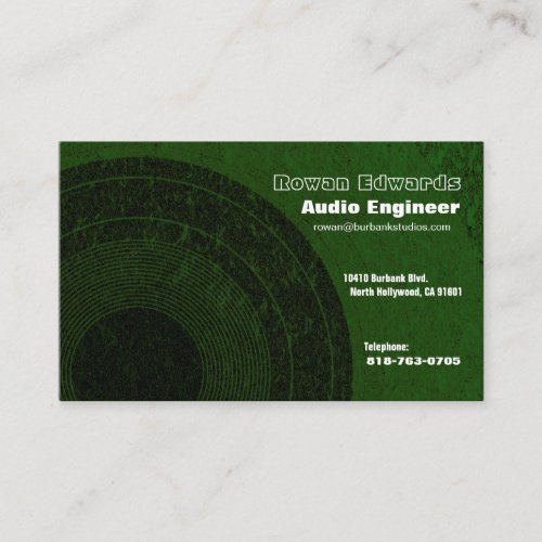 Audio Engineer Oceania Business Card