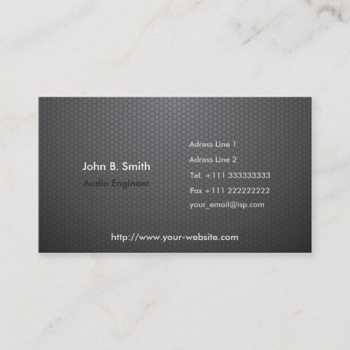 Audio Engineer Personal Business Card