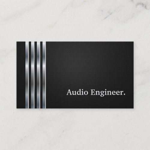 Audio Engineer Professional Black Silver Business Card