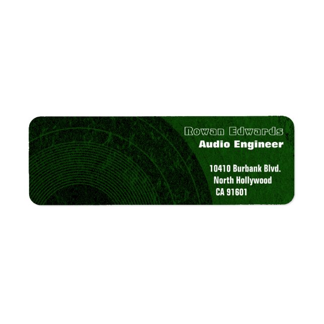 Audio Engineer Return Address Label (Front)