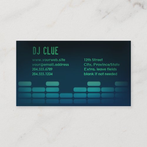 Audio EQ  Mixer  DJ Business Card