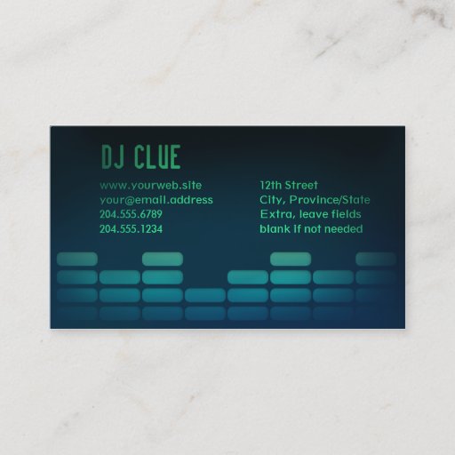 Customizable Audio EQ / Mixer / DJ Business Card