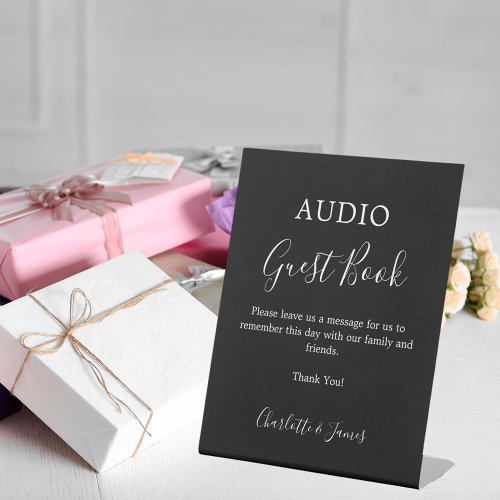 Audio Guest Book sign black white wedding