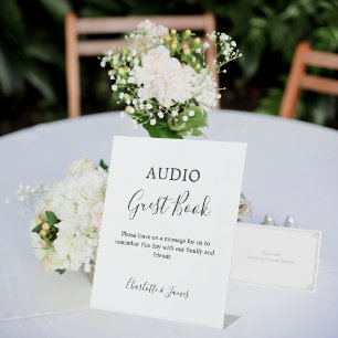 Audio Guest Book sign black white wedding