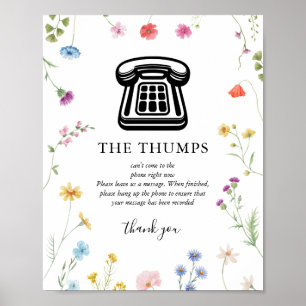 Audio Guest Book Wildflower Wedding Sign