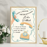Audio guestbook message for wedding sign<br><div class="desc">Audio guestbook sign for a wedding, birthday or bridal shower. Whimsical hand drawn doodle drawing of a retro telephone with a vintage look. You can change the wording to fit your needs. You can leave a message to the new couple, wish them well, offer advice, or share a special memory....</div>