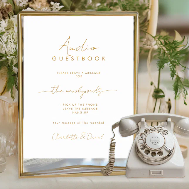 Audio Guestbook | Phone Message Guest Book Sign | Zazzle