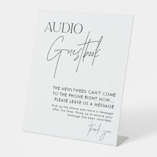 Audio Guestbook Sign Modern Minimalist Wedding  Pedestal Sign